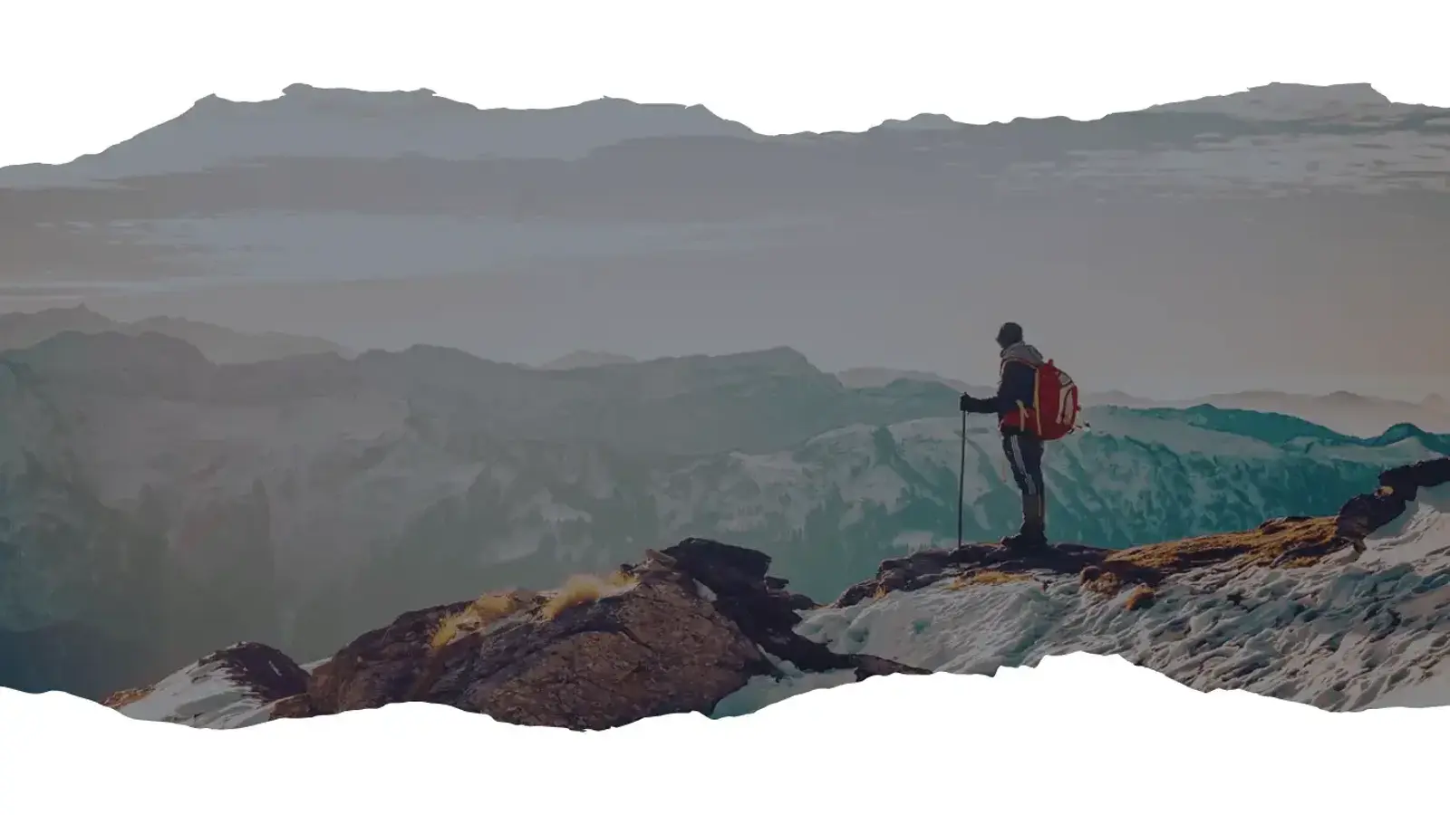 hiker looking over mountain